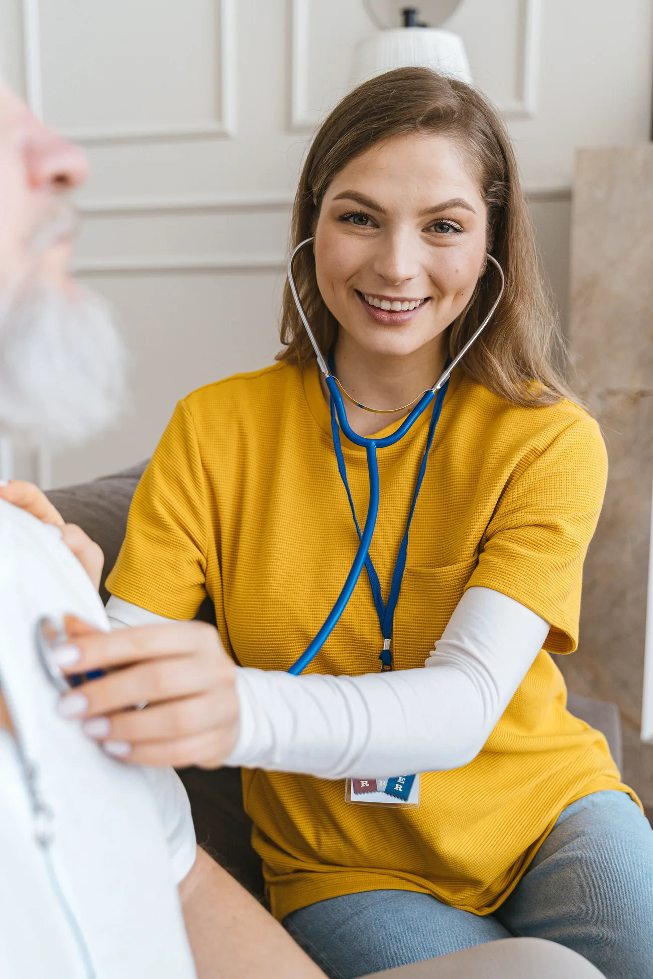 An Access Healthcare caregiver on a home visit