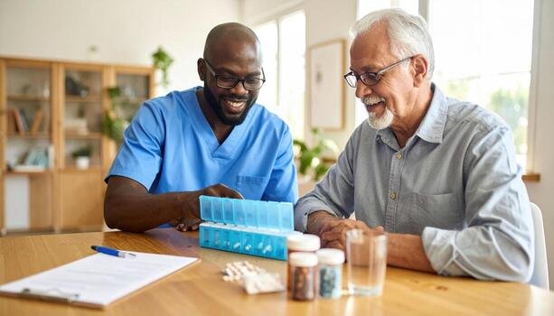 A caregiver supporting a member of the community